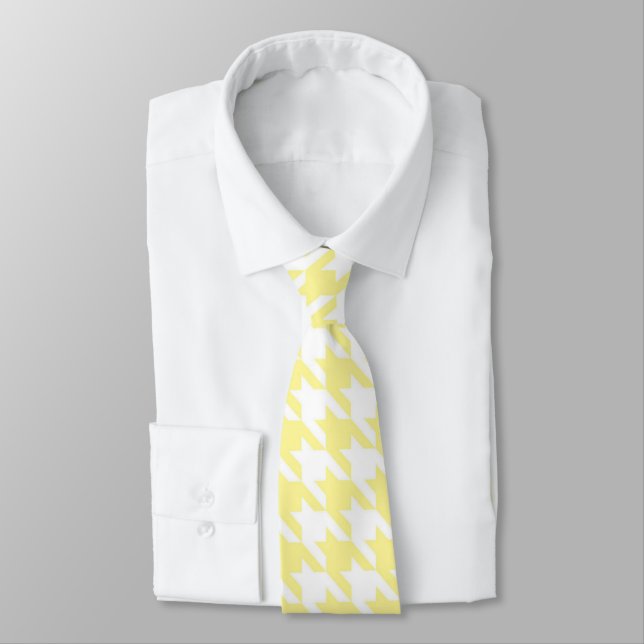 Corbata de gallo amarillo y blanco (Atado)