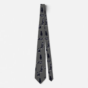 Corbata de gato esmoquin: patrón de gato negro y b