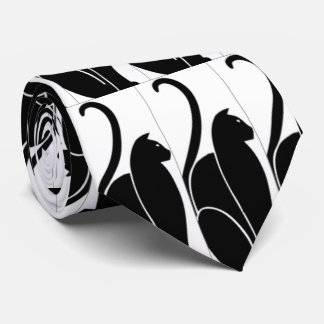 Corbata de gato negro y blanco