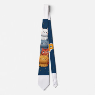 Corbata de gatos apilados lindos 🐱 Estrellas az