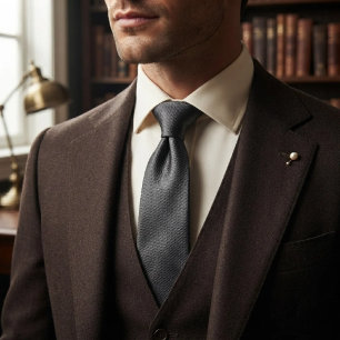 Corbata de Grafito de Carbón Luxuosa Tejida en Sar