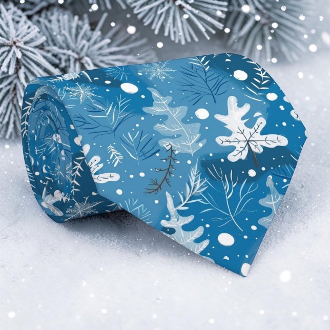Corbata de hojas azules de invierno estacionales (Subido por el creador)