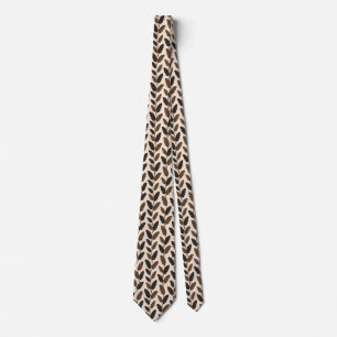 Corbata de hojas de plátano marrones tropicales