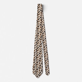 Corbata de hojas de plátano marrones tropicales