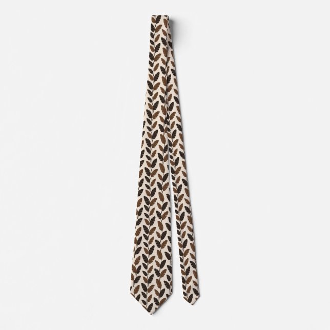 Corbata de hojas de plátano marrones tropicales  (Anverso)