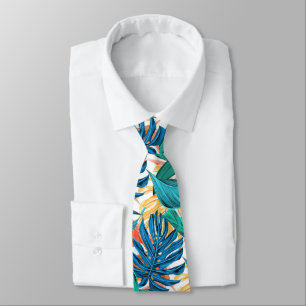 Corbata de hojas tropicales exóticas - Verano
