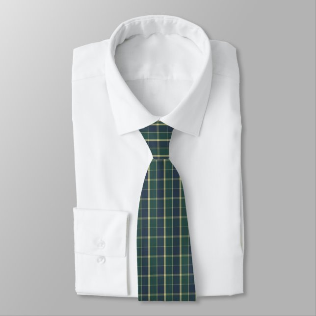 Corbata de hombre a cuadros azul verde y amarillo (Atado)