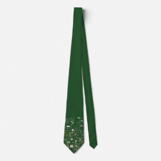 Corbata de hombre con borde de flores silvestres v