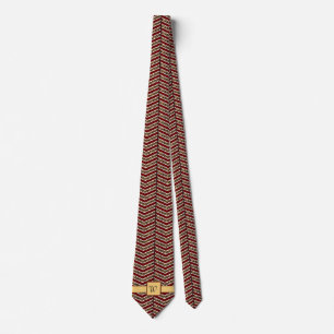 Corbata de hombre con estampado de chevron y leopa