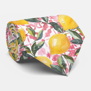 Corbata de hombre con estampado de limón