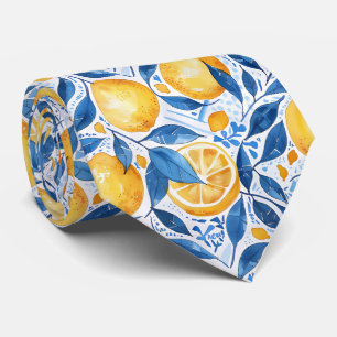 Corbata de hombre con estampado de limón