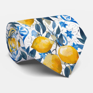 Corbata de hombre con estampado de limón