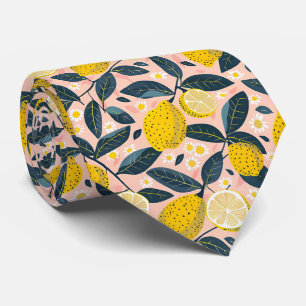 Corbata de hombre con estampado de limón