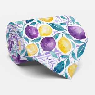 Corbata de hombre con estampado de limón