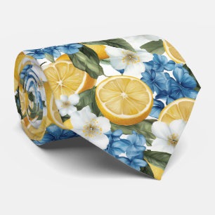 Corbata de hombre con estampado de limón