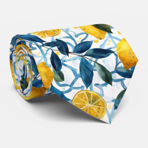 Corbata de hombre con estampado de limón