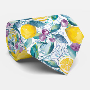 Corbata de hombre con estampado de limón
