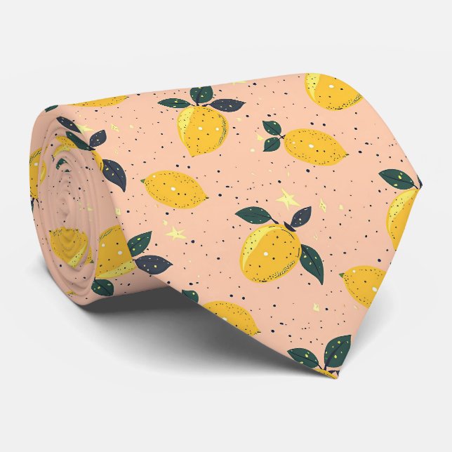 Corbata de hombre con estampado de limones (Enrollado)