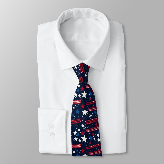 Corbata de hombre con estrellas patrióticas (Atado)