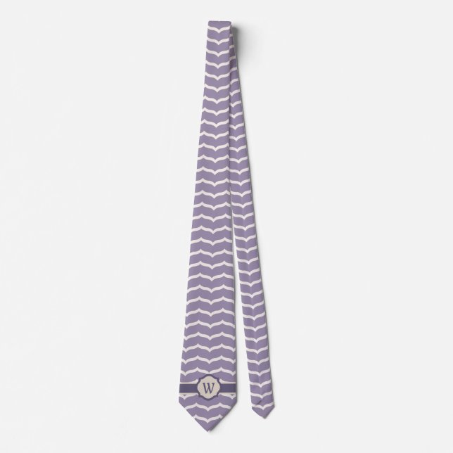 Corbata de hombre con zigzag floreado (Anverso)