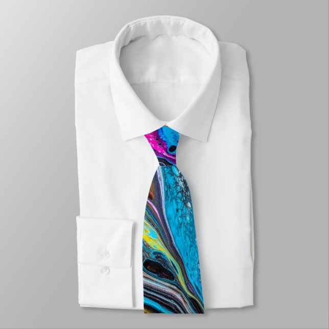 Corbata de hombre de lava caliente azul (Atado)