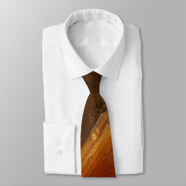 Corbata de hombre de lava marrón caliente (Atado)