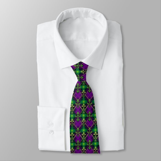 Corbata de hombre de Mardi Gras  (Atado)