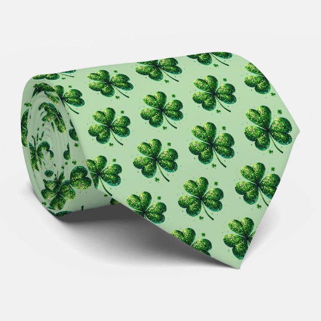 Corbata de hombre de trébol de San Patricio (Enrollado)