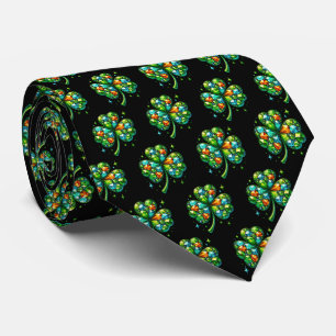 Corbata de hombre de trébol del día de San Patrici