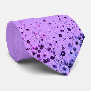 Corbata de hombre floral de lavanda