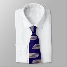 Corbata de hombre geométrica de lujo azul y dorado