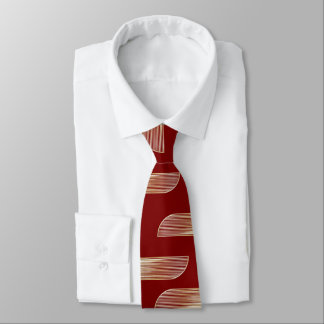 Corbata de hombre geométrica roja y dorada de lujo
