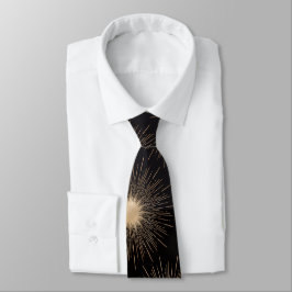 Corbata de hombre negra y dorada de lujo con explo