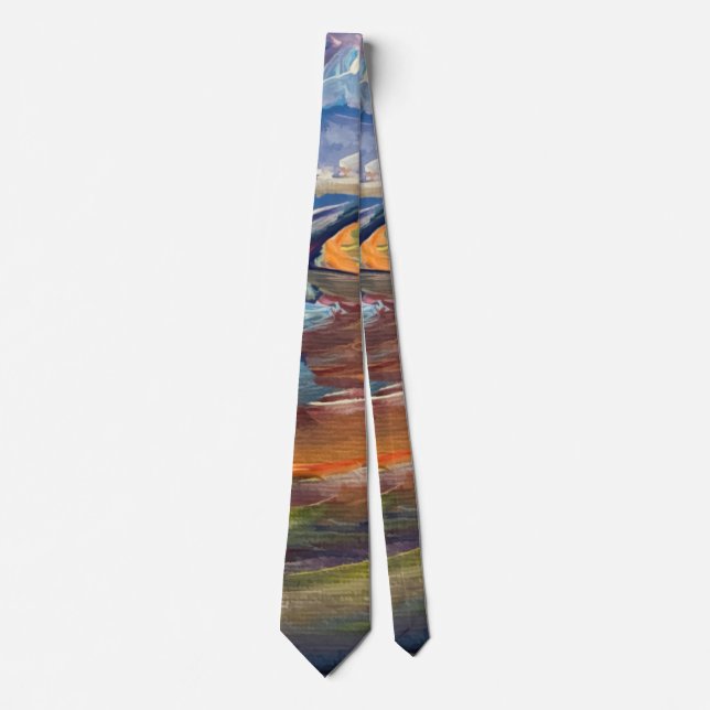 Corbata de hombre Sunrise Over Lake Michigan (Anverso)