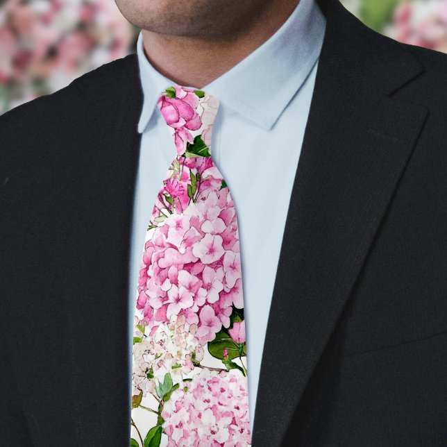 Corbata de hortensia rosa (Subido por el creador)