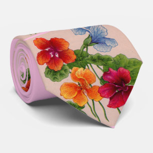 corbata de impresión de nasturtiums