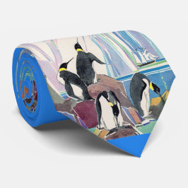 corbata de impresión de tierras de pingüino