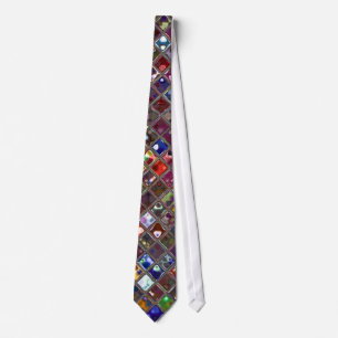 Corbata de impresión multicolor de Glitz Tiles