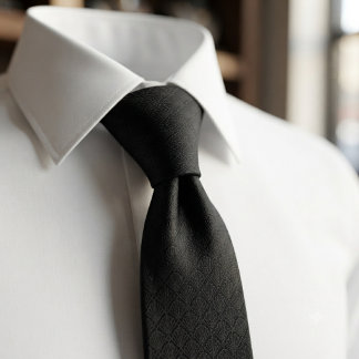 Corbata de Jacquard Art Déco Negra