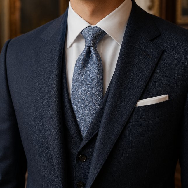 Corbata de Jacquard Azul Francés de Lujo | Dinero  (Subido por el creador)