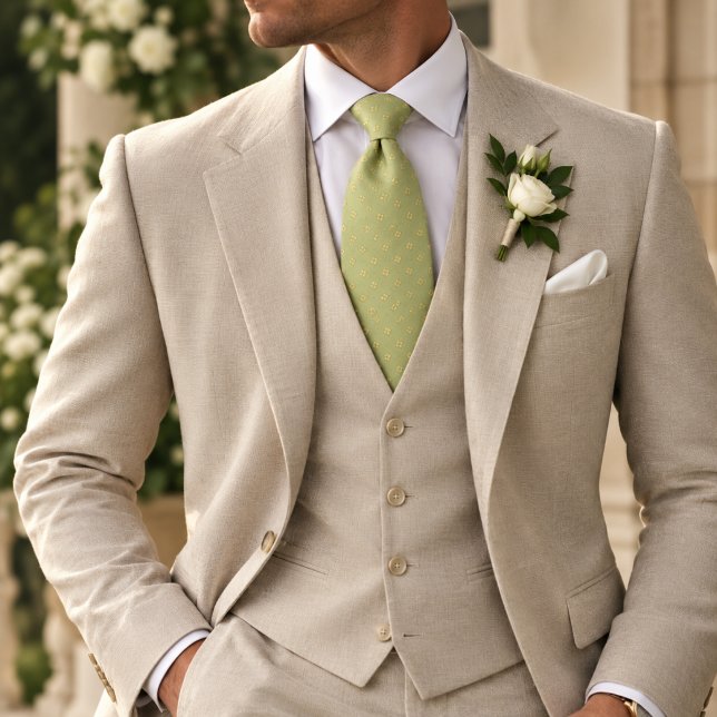 Corbata de Jacquard Micro Diamante Amarillo Pistac (Subido por el creador)