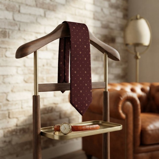 Corbata de Jacquard Micro Renacimiento Borgoña (Subido por el creador)