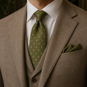 Corbata de Jacquard Soft Olive Estate Lujo Diner