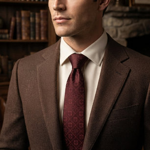 Corbata de Jacquard Tonal Merlot Oxblood Burgund