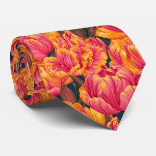Corbata de jardín de aseo con patrón de tulipán pa