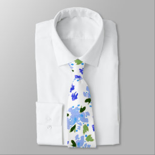 Corbata de jardín floral acuarela azul