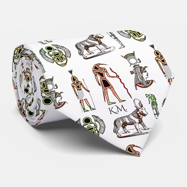Corbata de Jeroglíficos Egipcios Regalo Único Mono (Enrollado)