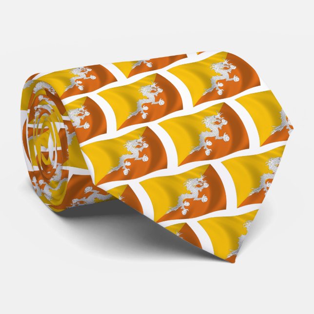 Corbata de la bandera de Bután (Enrollado)