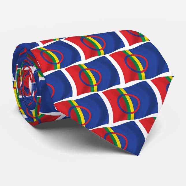 Corbata de la bandera del pueblo Sami (Enrollado)