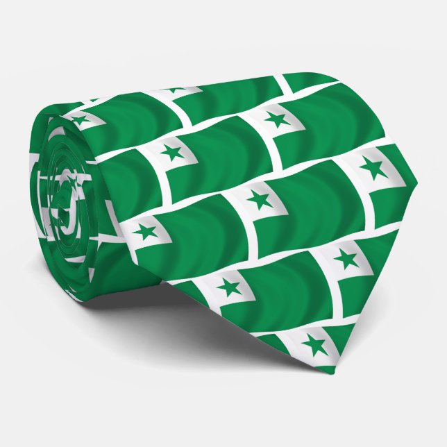Corbata de la Bandera Esperanto (Enrollado)